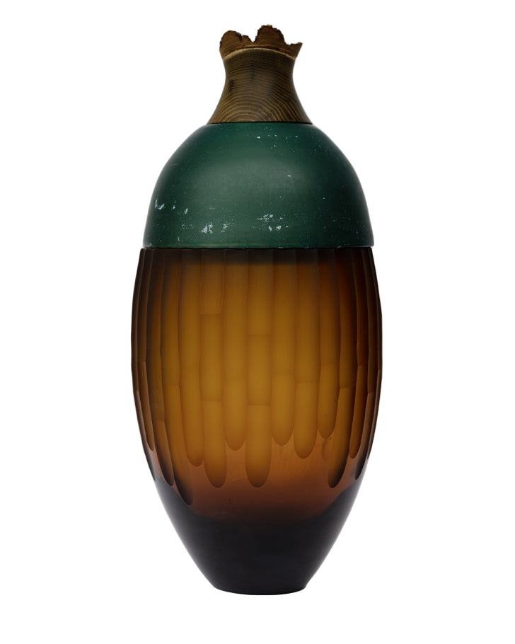 Amphora Stacking Vessel | Amber with Copper Patina