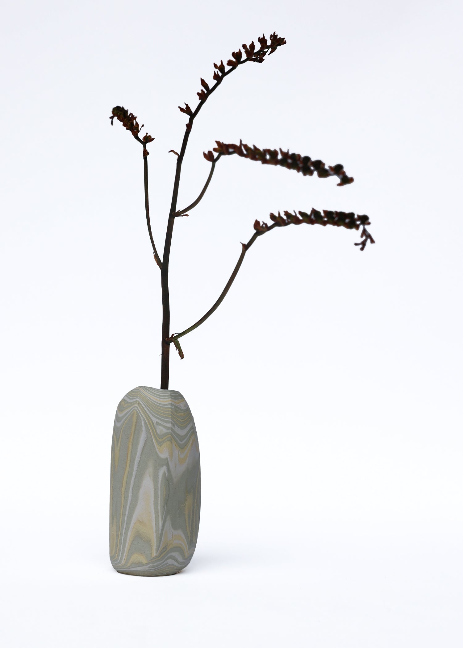 Paper Pebble Vase | Beige & Grey