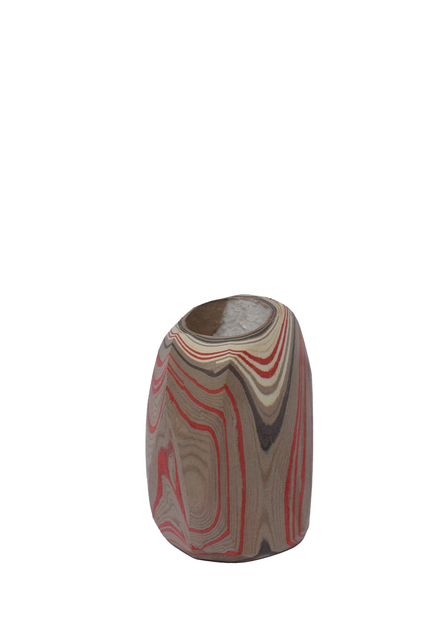 Paper Pebble Vase | Paper & Red