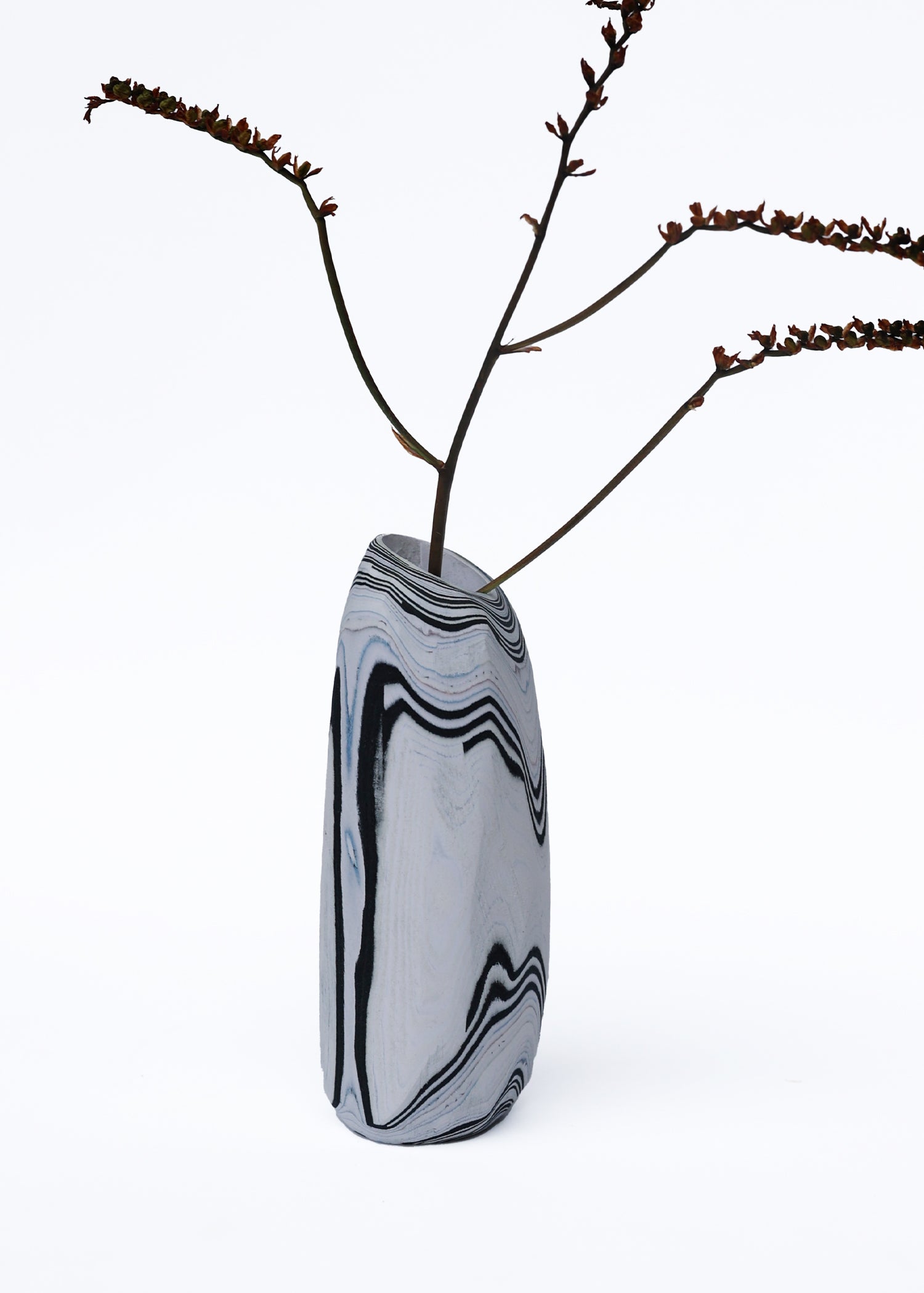 Paper Pebble Vase |White & Black