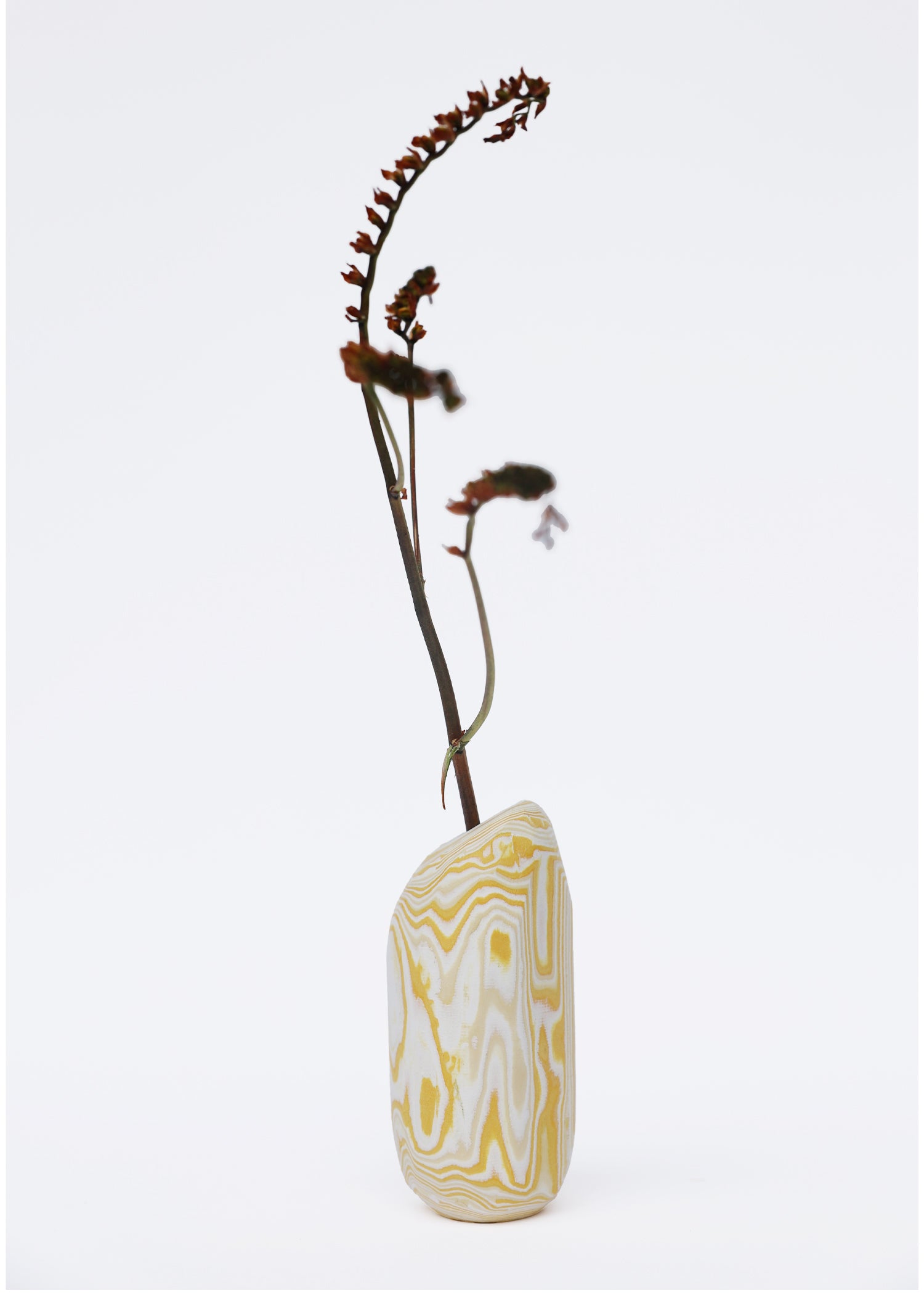 Paper Pebble Vase | Yellow & White