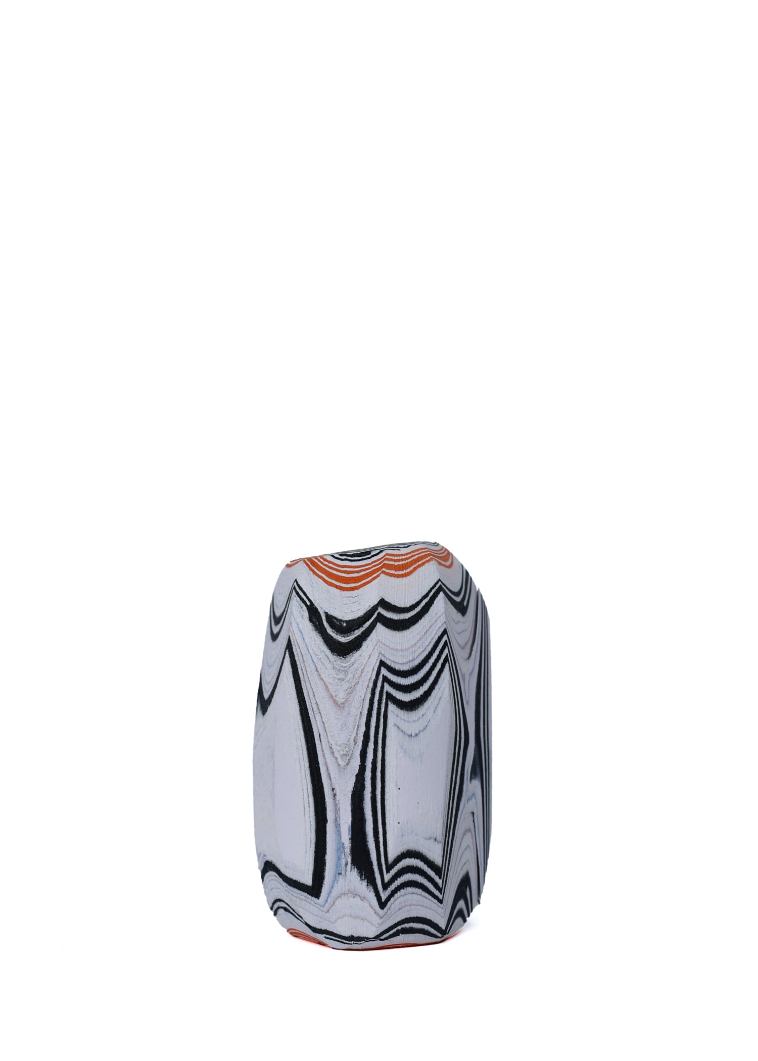 Paper Pebble Vase | Black & Orange