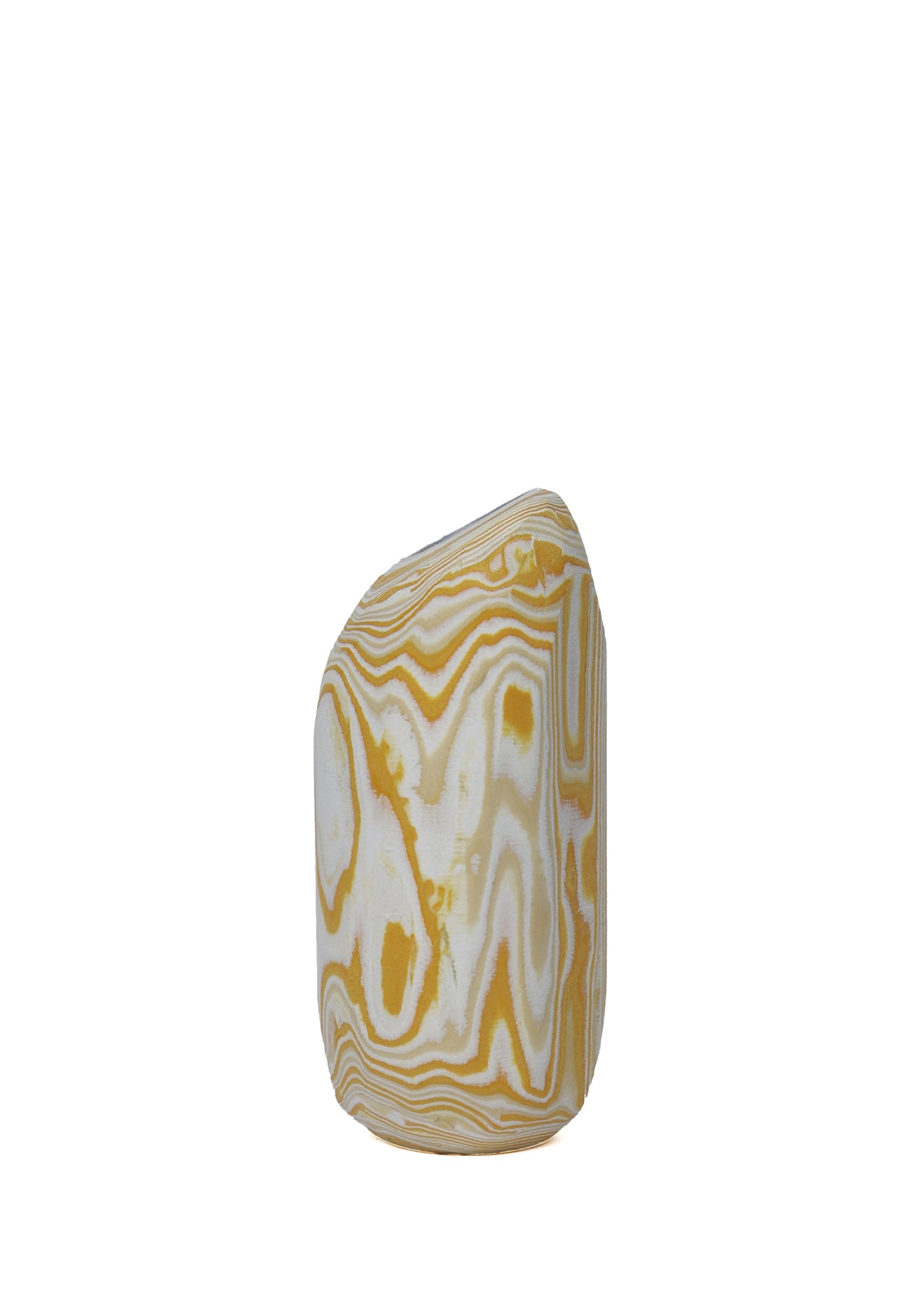 Paper Pebble Vase | Yellow & White